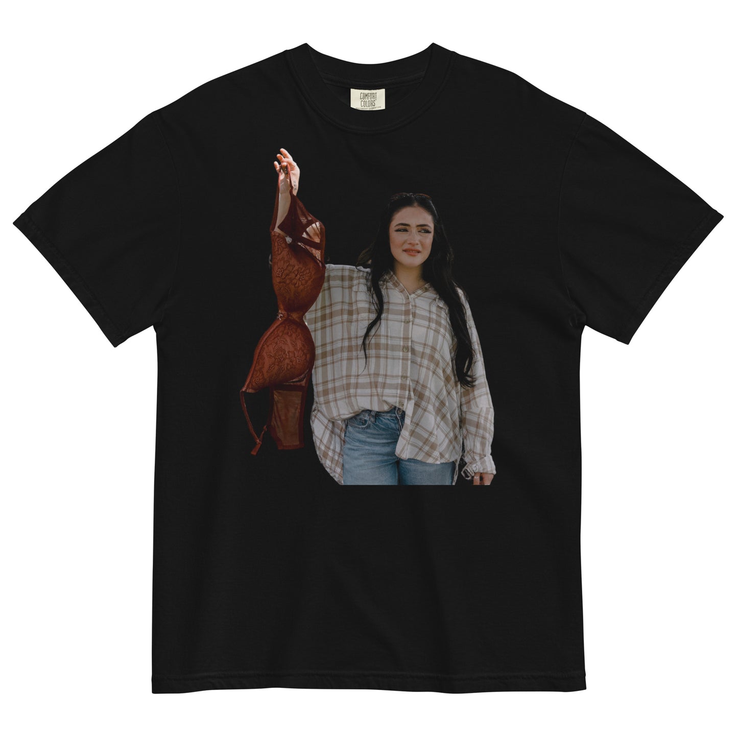DD Bra on your black tee